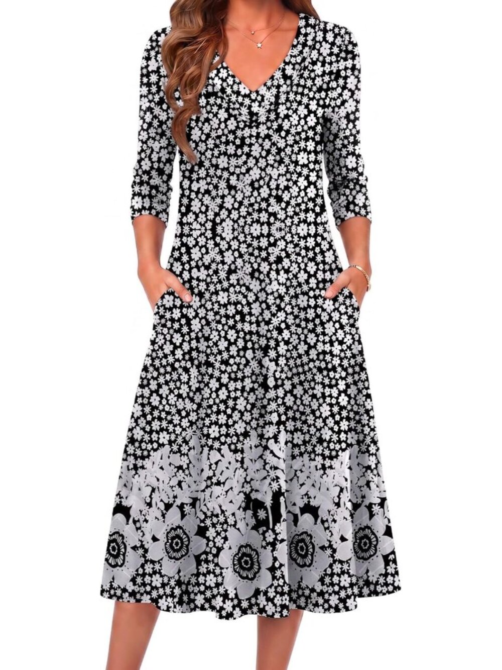 Elegant Women's Long Sleeve Midi Dress for Fall & Casual Occasions